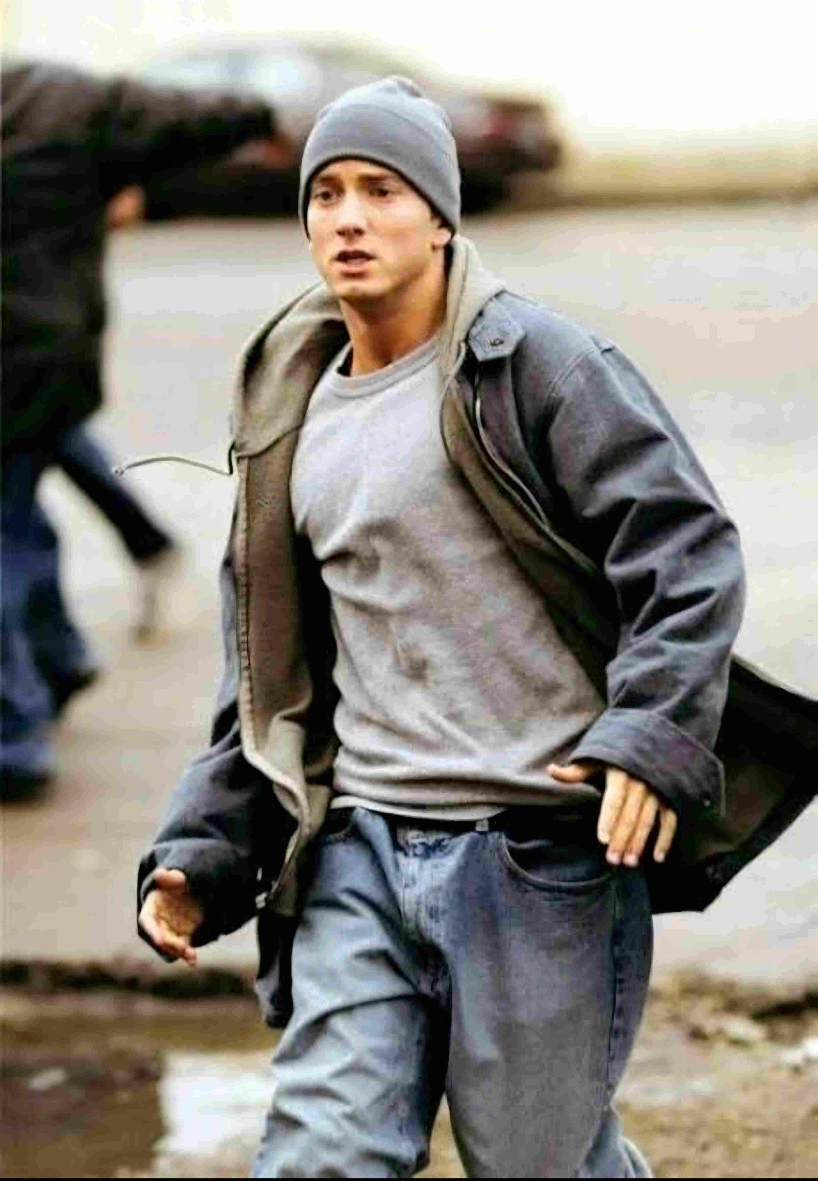 Eminem grey hoodie and beanie 8 Mile 2002